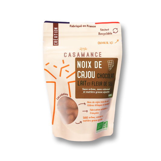 Noix de cajou Chocolat au Lait et Fleur de Sel 100G x 10